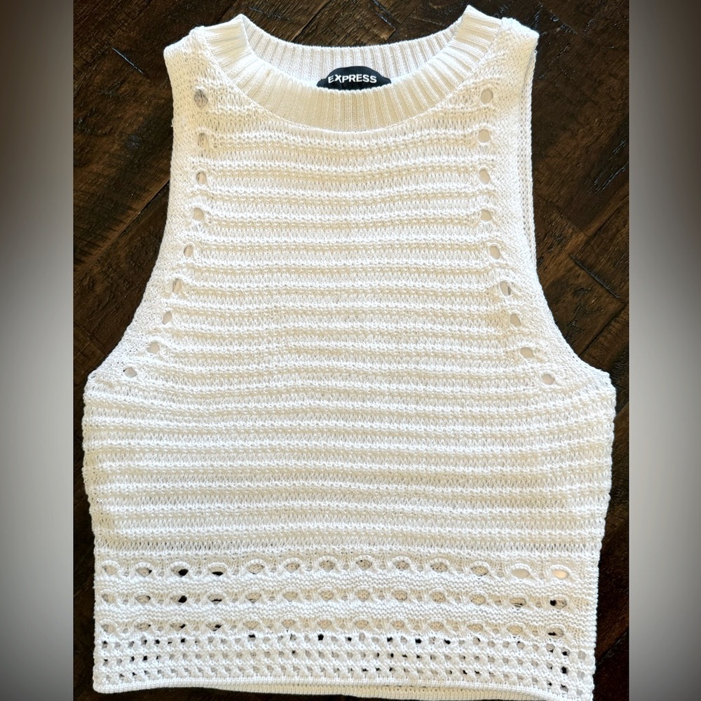 Crochet High Neck Sweater Tank